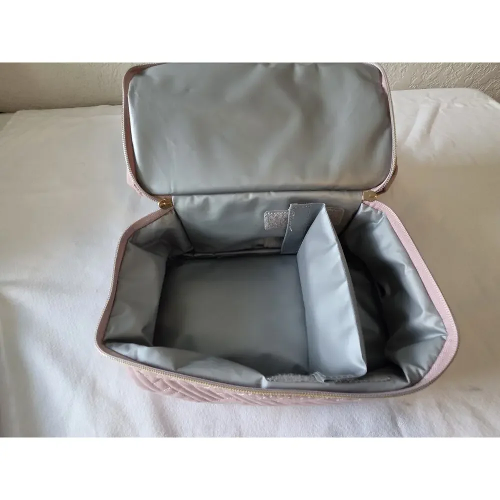 TOURIT Insulated Lunch Bag Cooler Pink 2 Compartment Shoulder Strap Quilted